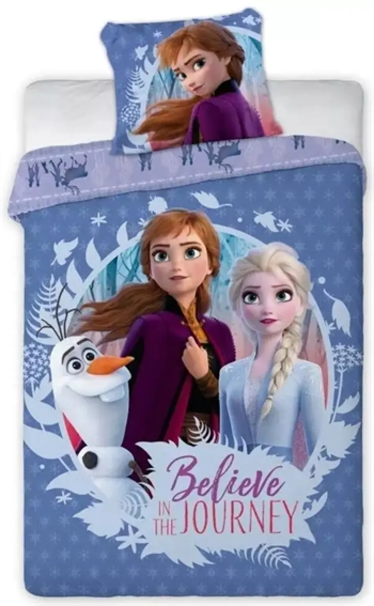 #1 - Frozen Junior sengetøj 100x140 cm - Frost 2 Anna og Elsa junior sengesæt - 2 i 1 design - 100% bomuld